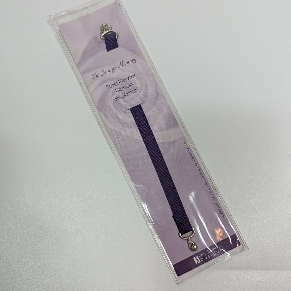 In Loving Memory Pewter Heart Ribbon Bookmark by Bob Siemon Designs